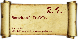 Roszkopf Irén névjegykártya
