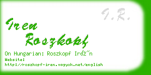 iren roszkopf business card